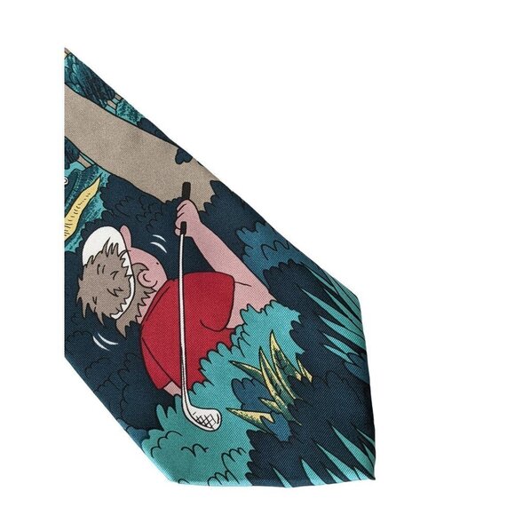 Tie Rack Golf Golfer Novelty Silk Necktie - Picture 3 of 7